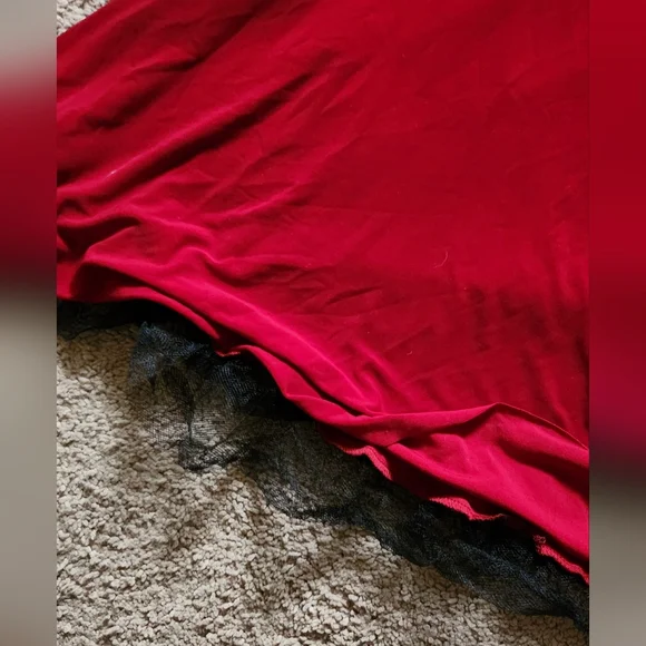 y2k whimsigoth fairy red halter beaded dress fairy flirty formal prom sexy large - Picture 7 of 8